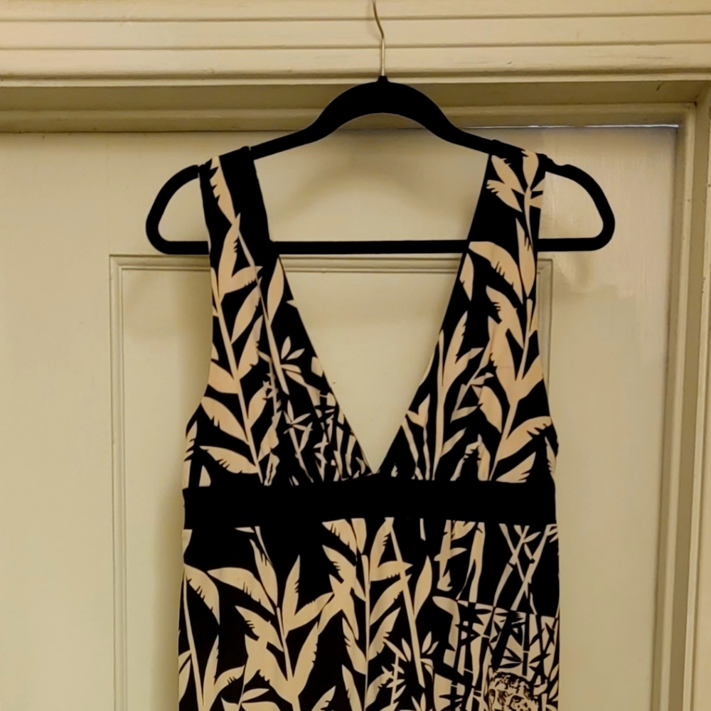 Tibi New York Vintage Maxi Sundress Black & Cream Medium Size